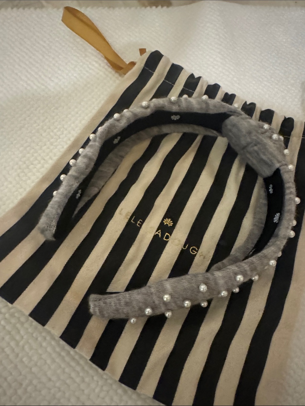 Lele Sadoughi kids Gray Pearl Embellished Headband